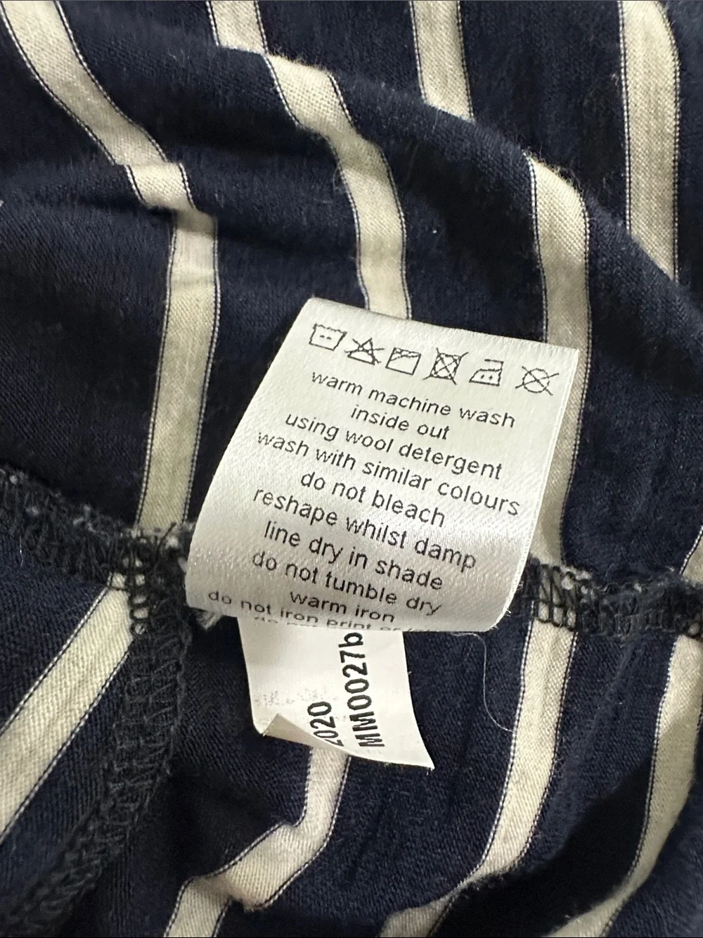 NWOT Mello Merino 100% Wool Striped Dress Size 4Y Navy Cream